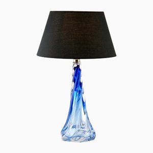 Twisted Light Crystal Table Lamp from Val Saint Lambert, 1953