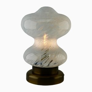 Weiße Glas Cloud Tischlampe von Peill & Putzler, 1970er