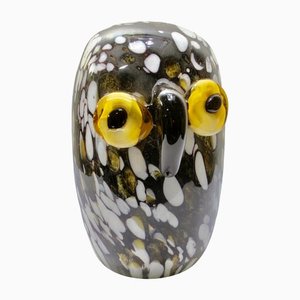 Black and White Murano Glass Owl, Italy, 1960s