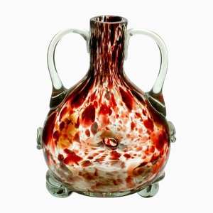 Vase en Verre Soufflé en Forme de Bouteille avec Écailles de Tortue