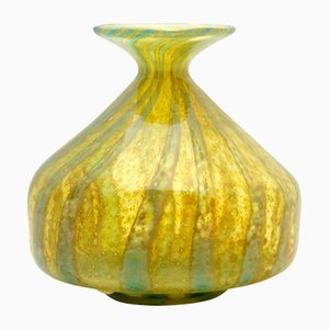 Vase Soliflore avec Large Bordure et Inclusions de Bulles, Mdina, 1970s