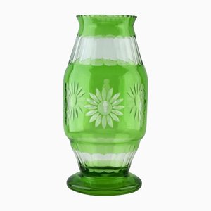 Cut to Clear Crystal Vase von Val Saint Lambert, 1950er