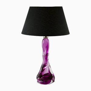 Twisted Light Crystal Glass Table Lamp from Val Saint Lambert
