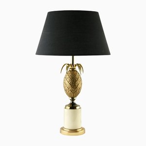 Hollywood Regency Sculptural Brass Pineapple Table Lamp in the Style of Maison Jansen