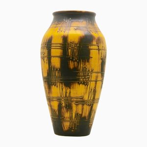 Large German Floor Vase with Decor in Relief from Ilkra Keramiek