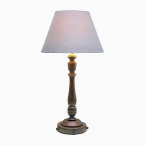 Lampe en Bois Tourné, 20ème Siècle