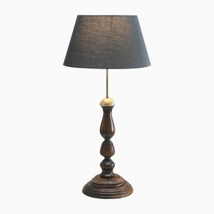 Lampe en Bois Tourné, 20ème Siècle