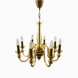 Bohemian Handcrafted Amber Murano Crystal Chandelier with 8 Arms