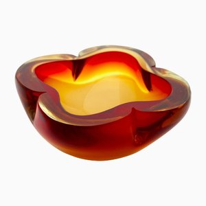 Murano Glass Bowl with Four Lobes Attributed to Flavio Poli for Seguso