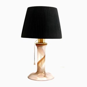 Scandinavian Table Lamp with Spiral Ribbon Decor by Hannelore Dreutler, Sweden, 1982