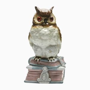 Lampe de Bureau ou Purificateur d'Air Hibou en Porcelaine, 1930