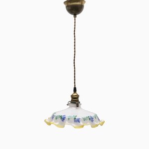 Art Deco Ceiling Lamp with Glass Shade from Scailmont Belgium, 1930s