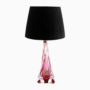 Twisted Light Table Lamp in Crystal Glass from Val Saint Lambert, 1953