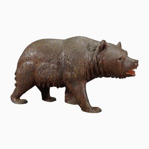 Swiss Carved Wooden Bear, 1920s