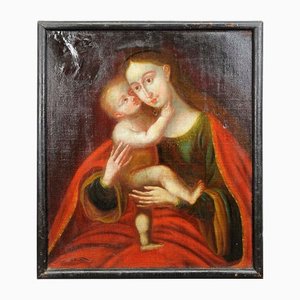 Después de Lucas Cranach, imagen milagrosa de Innsbruck, madre con niño, óleo sobre lienzo, enmarcado