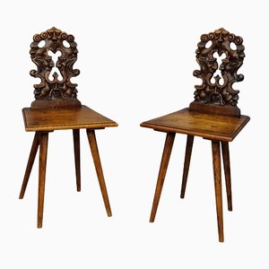 Renaissance Style Carved Children Chairs, 1890s, Set of 2