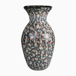 Iron Vase with Opaque Murrine Murano by Vittorio, 2000s