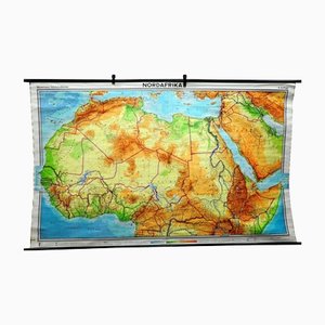 Vintage North Africa Pull Down Map Wall Decoration