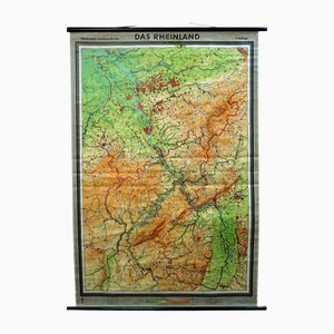 Vintage German Rhineland Map Rollable Wall Chart Poster Print
