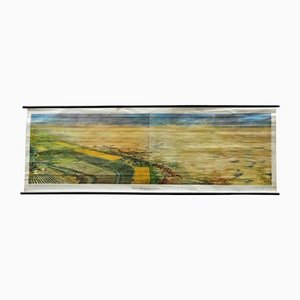 Cottagecore Landscape Middle Asia Desert with River Oasis Rollable Wall Chart