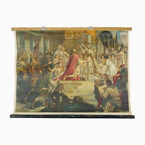 Vintage Coronation of Carl the Great Pull Down Wall Chart