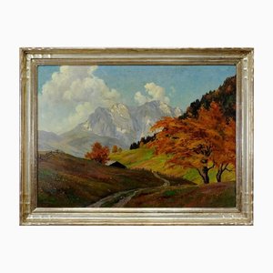 Erwin Kettemann, Landscape in the Tyrolean Alps, años 30, óleo sobre lienzo