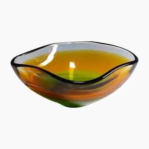 Murano Art Glass Bowl by Flavio Poli for Seguso Vetri Darte, 1950s