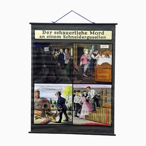Hand Painted Story of a Murder Ballade Wall Decoration Chart