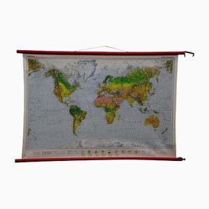 Vintage Earth Map Poster Druck Pull Down Wandkarte