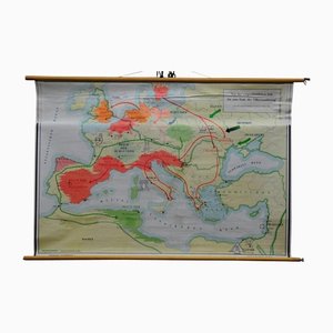 Vintage European History Migration of Nations Pull Down Wall Chart