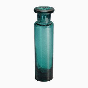 Vintage Petrol Colored Glass Vase by Ichendorfer Glassworks, 1960s