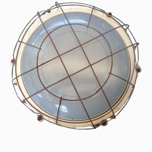 Deckenlampe aus Metall und Glas