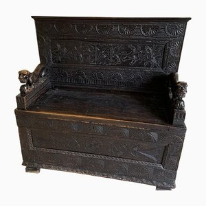 Antique Barbaric Bench with Chest