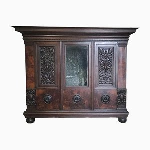 Antique Solid Dark Wood Cabinet