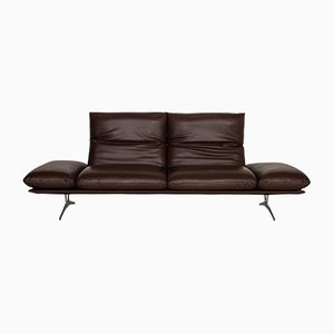 Brown Leather Francis Three Seater Couch from Koinor