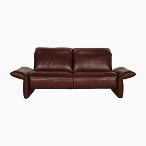 Burgundy Leather Elena Two Seater Couch from Koinor
