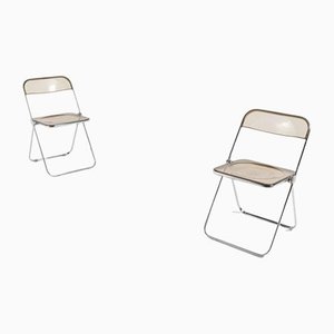 Vintage Plia Folding Chairs by Giancarlo Piretti for Anonima Castelli, Set of 2