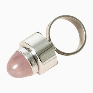 Silver and Rose Quartz Ring from Hansen