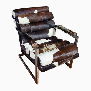 Vintage Cowhide & Chrome Armchair from Timothy Oulton