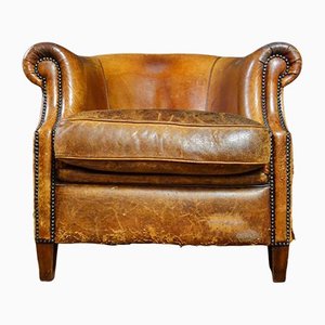 Vintage Brown Sheep Leather Armchair