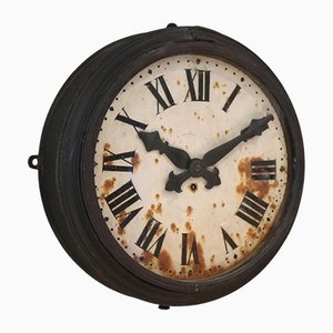 French Cast Iron Courtyard Wall Clock