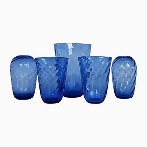 Art Deco Glass Vases, Reijmyre, Sweden, 1940s, Set of 5