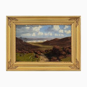 Carl Gotfred Wurtzen, Landscape with Lake, 1870s, Oil on Canvas, Framed