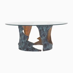 Tavolino da caffè scultoreo in bronzo di Willy Ceyssens, anni '70
