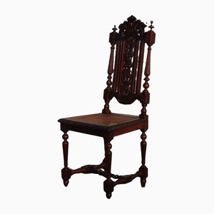 French Victorian Cane Walnut Chair