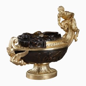 Jupiter and Antiope Decorative Cup in Gilt Bronze, 19th-Century
