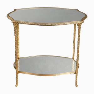 Gilt Bronze Side Table Decorated with Mirrors by Maison Baguès