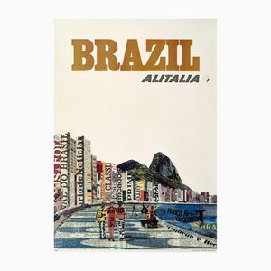 Alitalia Brazil Travel Poster, 1960s
