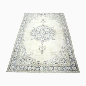 Oversize Antique Beige Overdyed Hand Knotted Rug