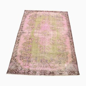 Light Pink Pastel Faded Overdyed Living Room Rug